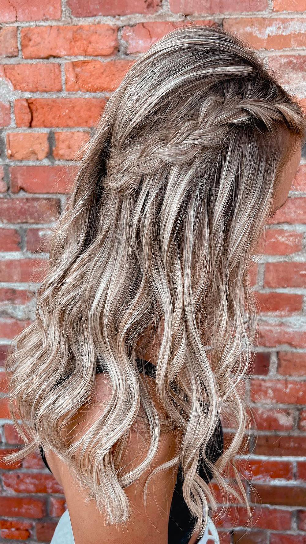 Stylish Side Braid with Beachy Waves
