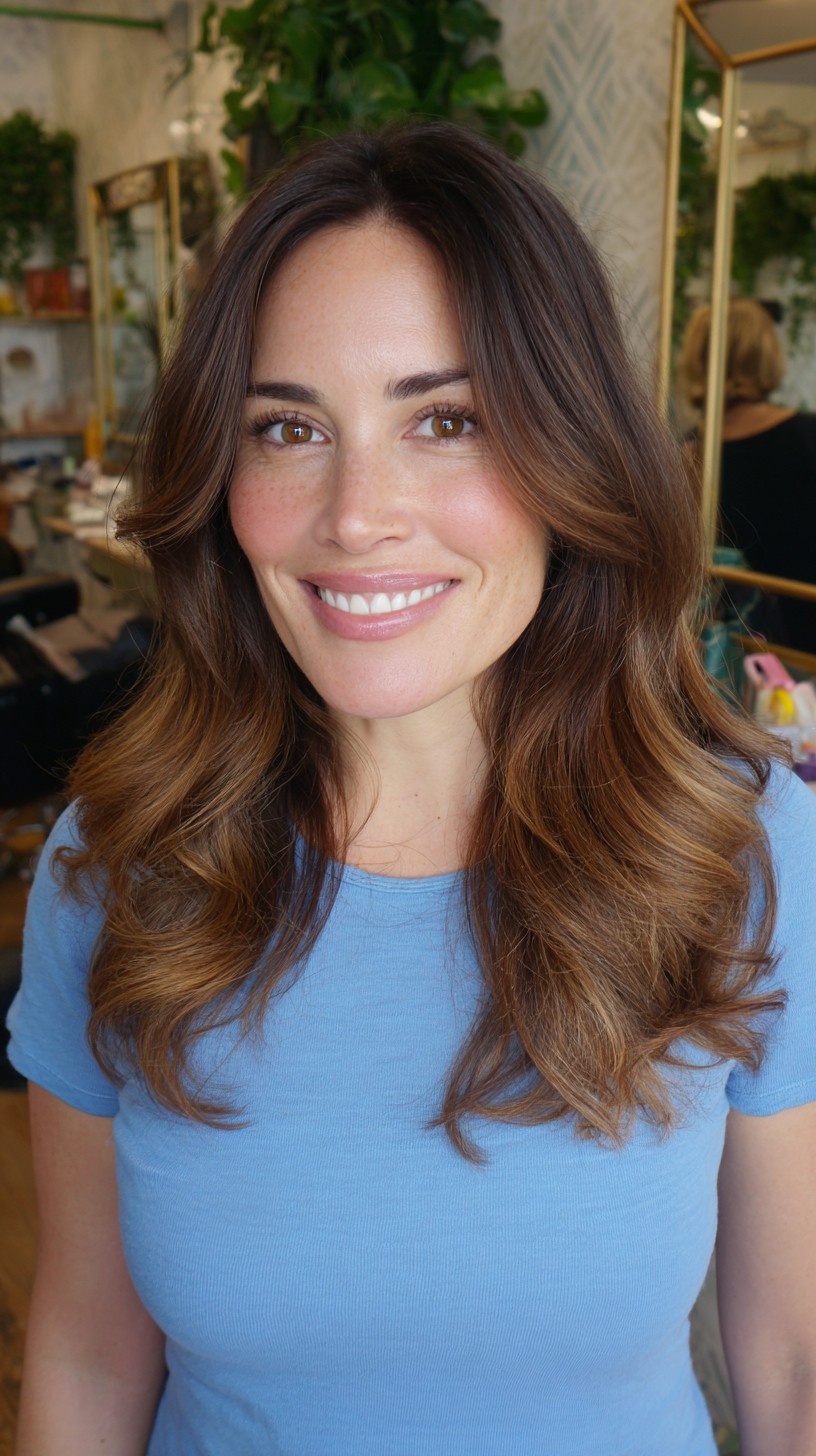 Brunette Beach Waves with Lush Volume
