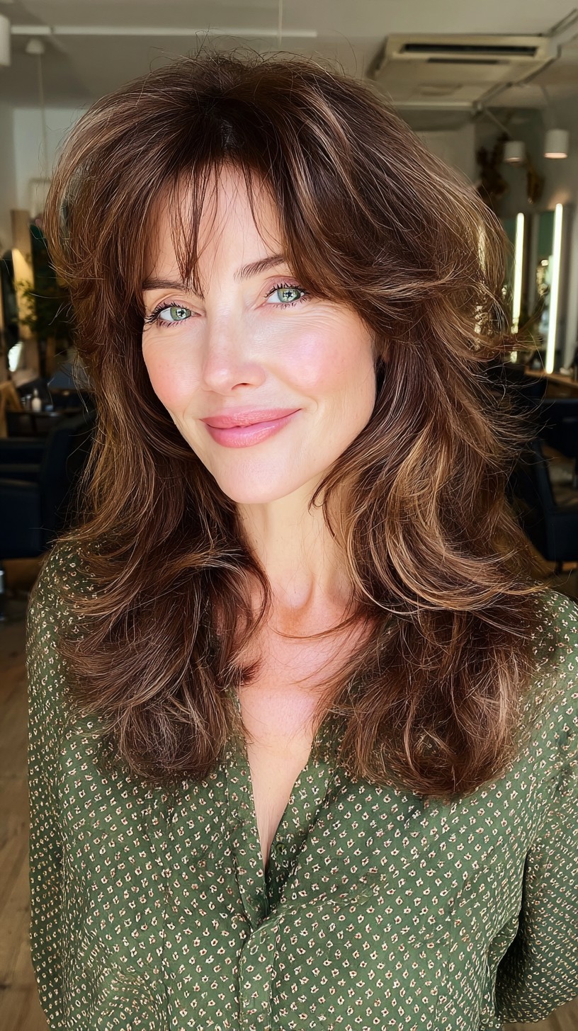 Chestnut Waves with Delicate Fringes