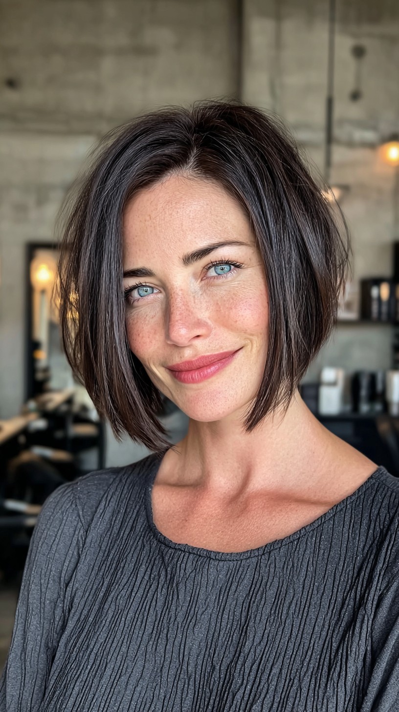 Chic Espresso Toned Angled Bob