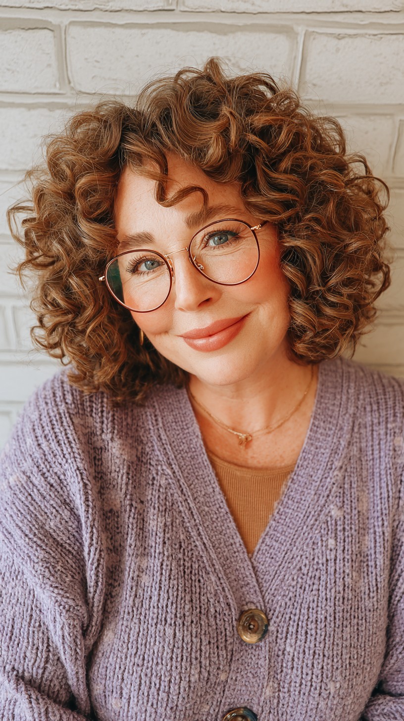 Curly Bronzed Cinnamon Bob