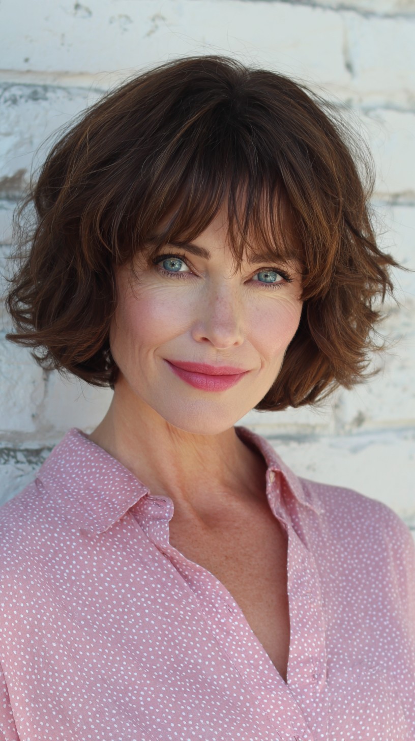 Effortless Brunette Tousled Bob