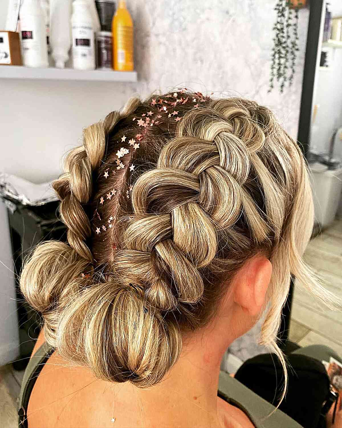 Elegant Twisted Braids with Star Accents