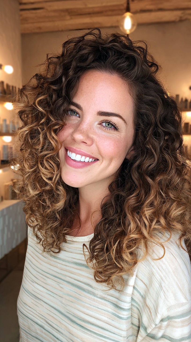 Lush Golden Spiral Curls