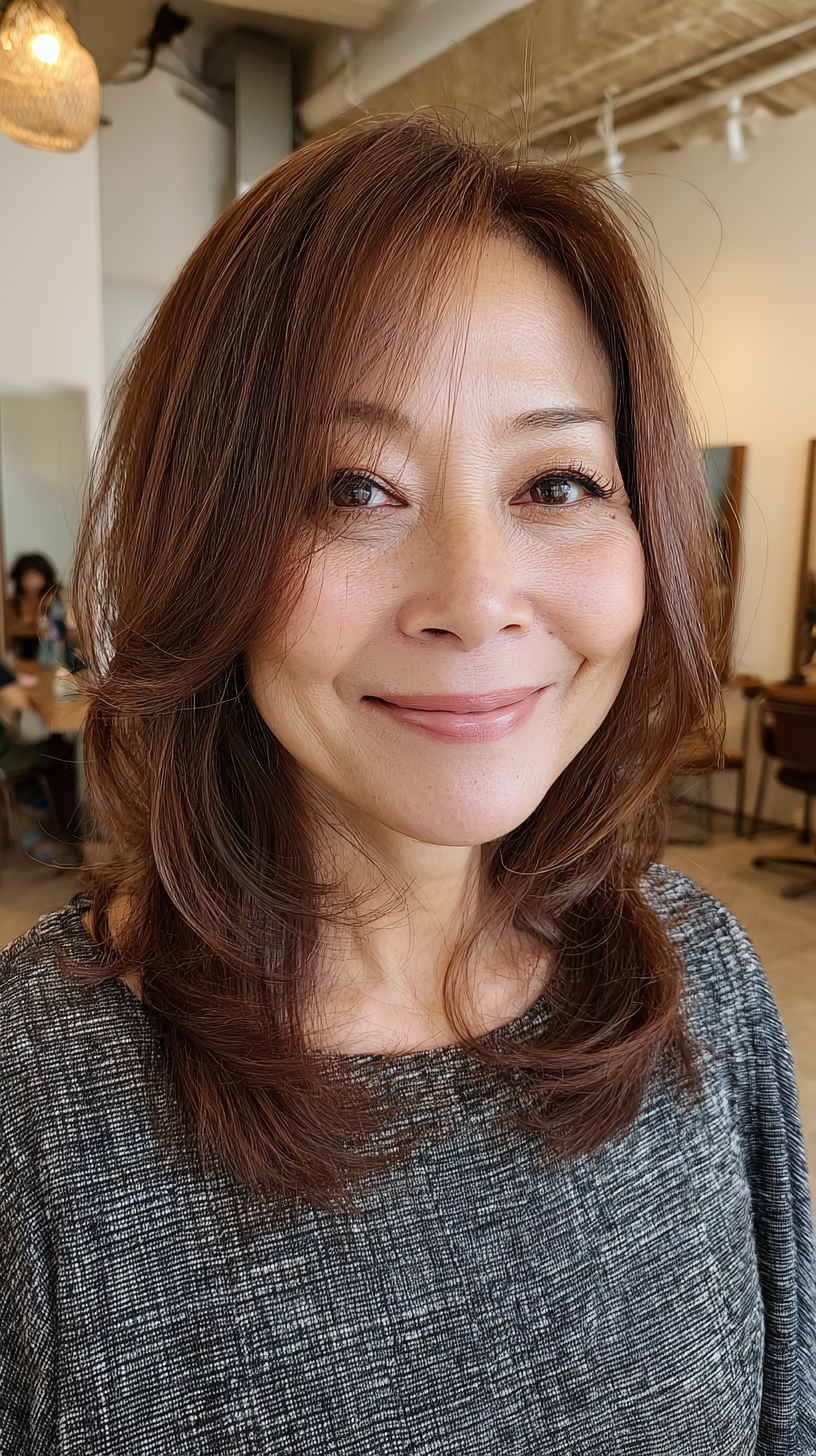 Beautifully Layered Ash Brown Shag Cut