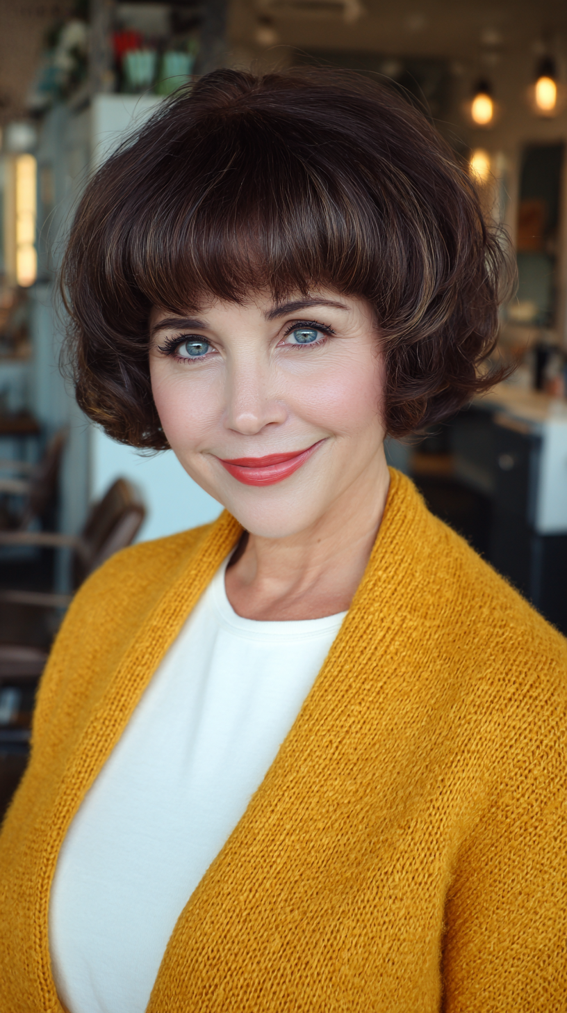 Chic Layered Bob with Full Bangs