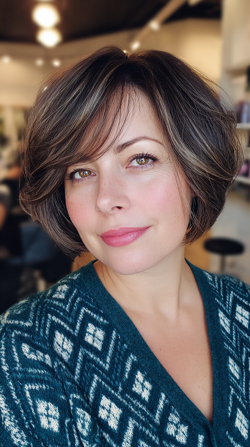 Chic Layered Bob with Subtle Highlights