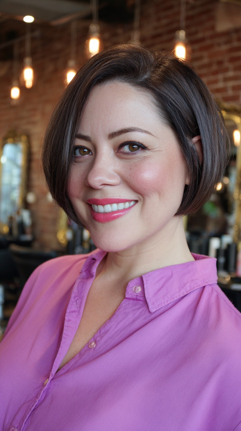 Chic Sleek Asymmetrical Bob with Subtle Highlights