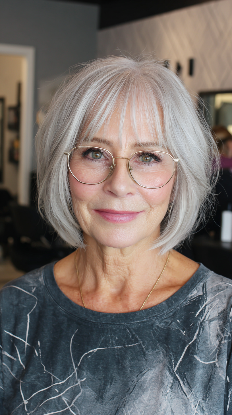 Chic Textured Bob with Soft Bangs