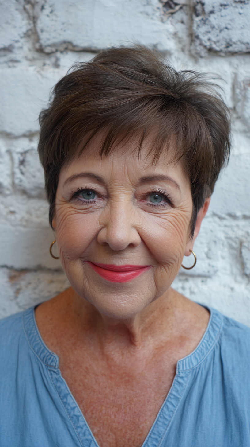 Chic Textured Short Crop with Subtle Volume