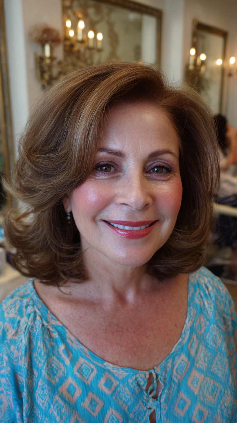 Classic Caramel Swoop with Gentle Waves