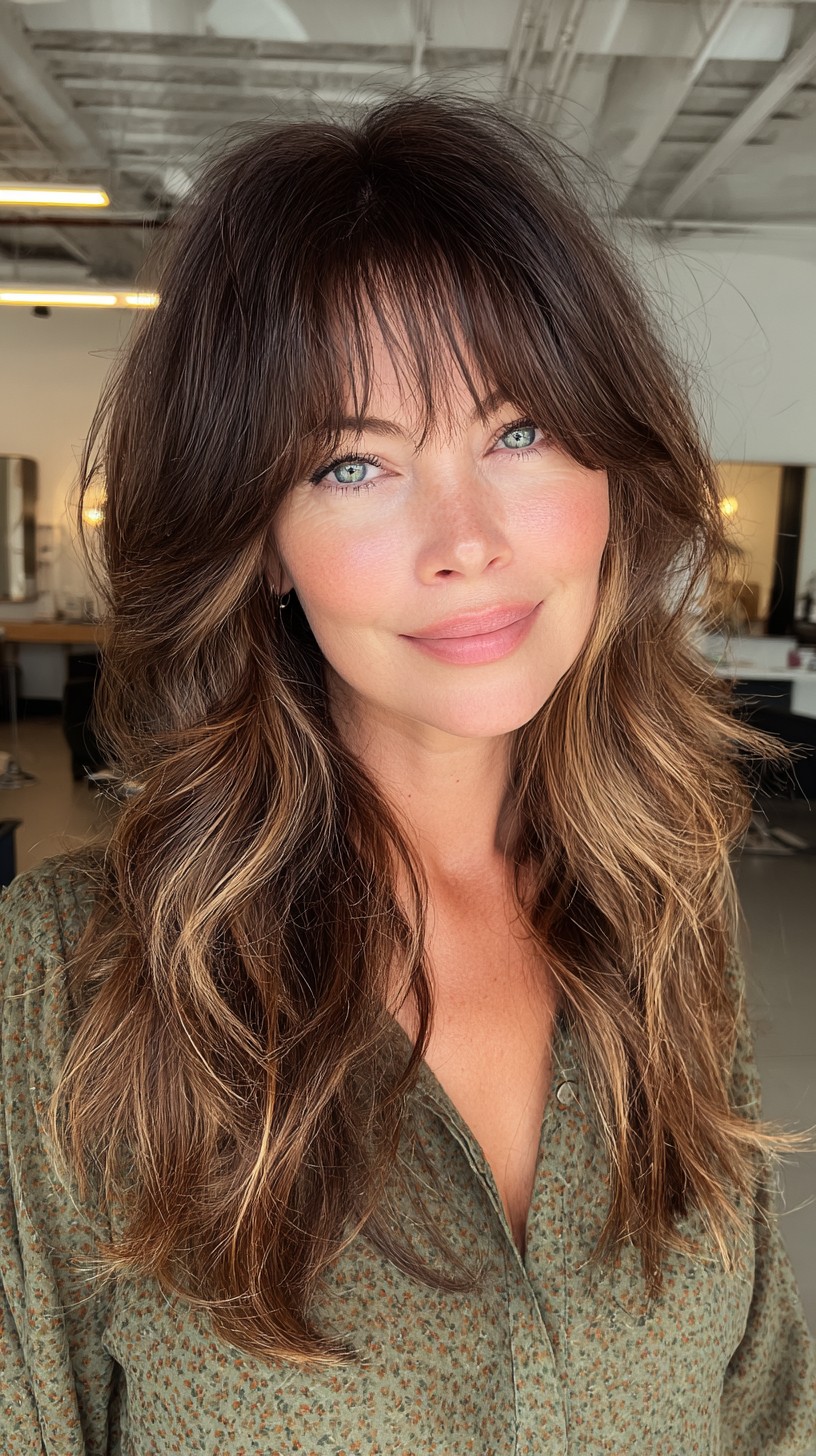 Effortless Auburn Waves with Soft Fringe