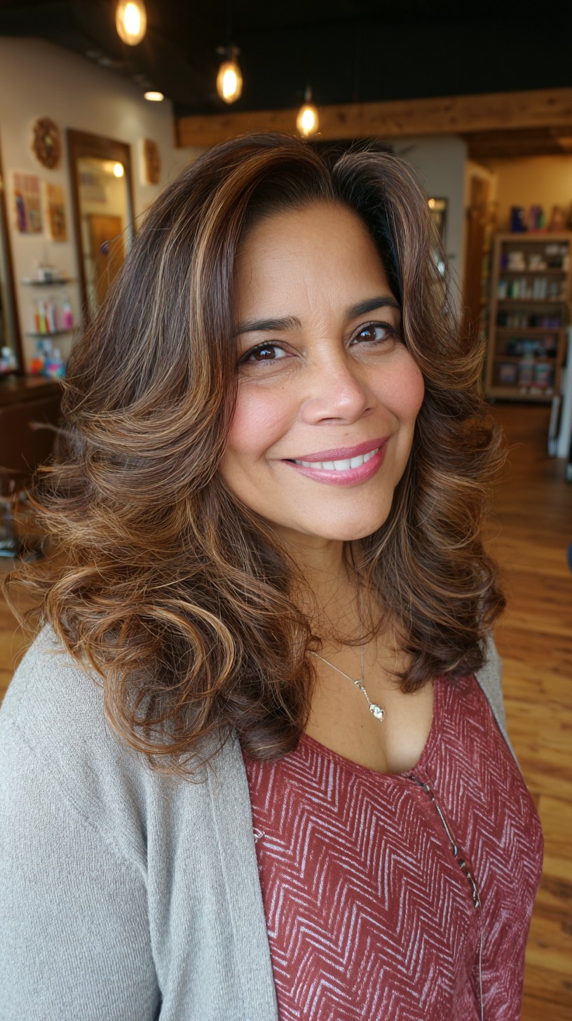 Elegant Caramel Waves with Seamless Gradation