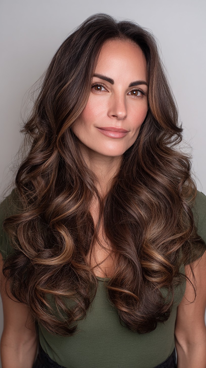 Glossy Cascading Caramel Waves