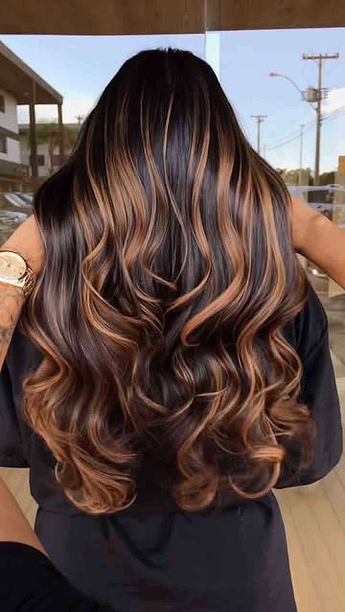 Gorgeous Long Dark Brown Hair with Balayage Highlights