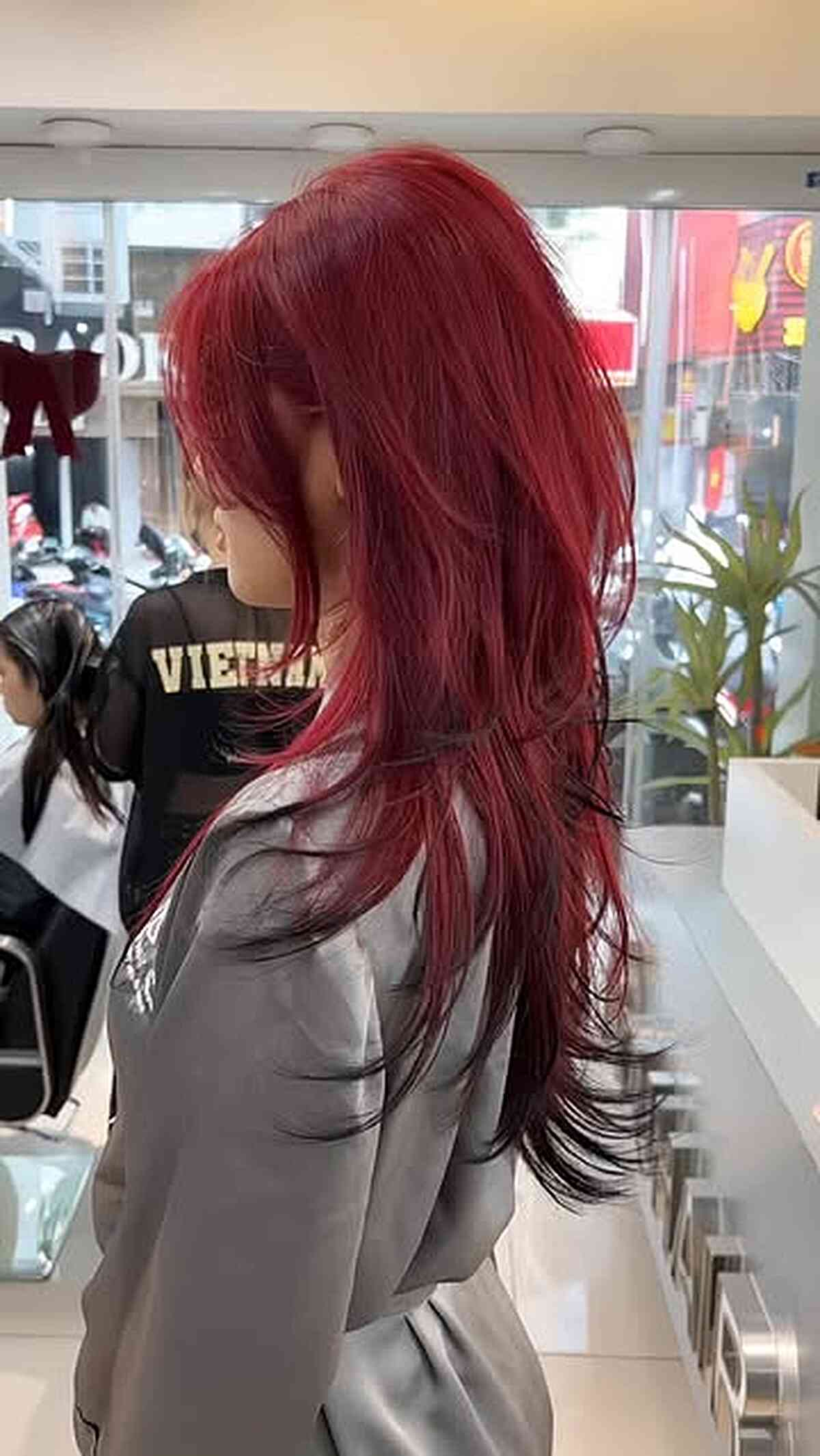 Long Layered Wolf Cut with Face-Framing Bangs