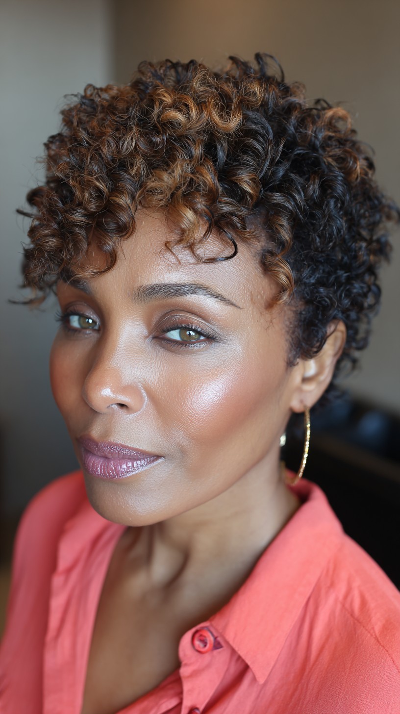 Rich Caramel Toned Spiral Short Curls