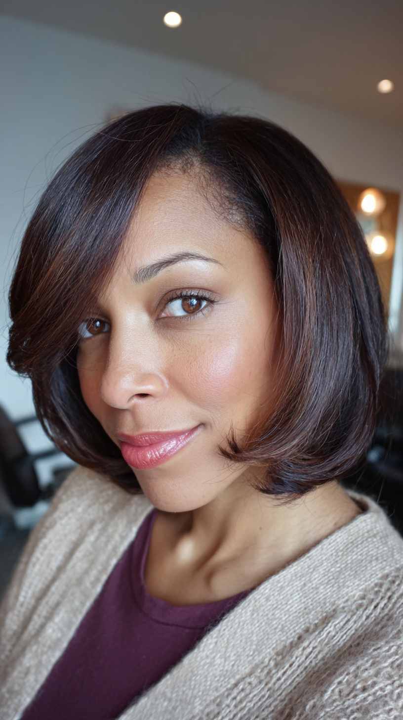 Sleek and Polished A-Line Bob with Soft Layers