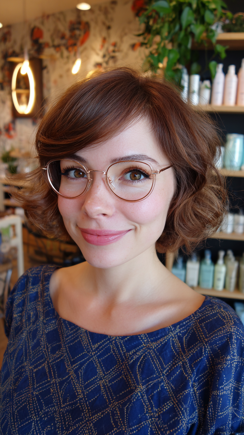 Soft Textured Curly Bob with Subtle Layers