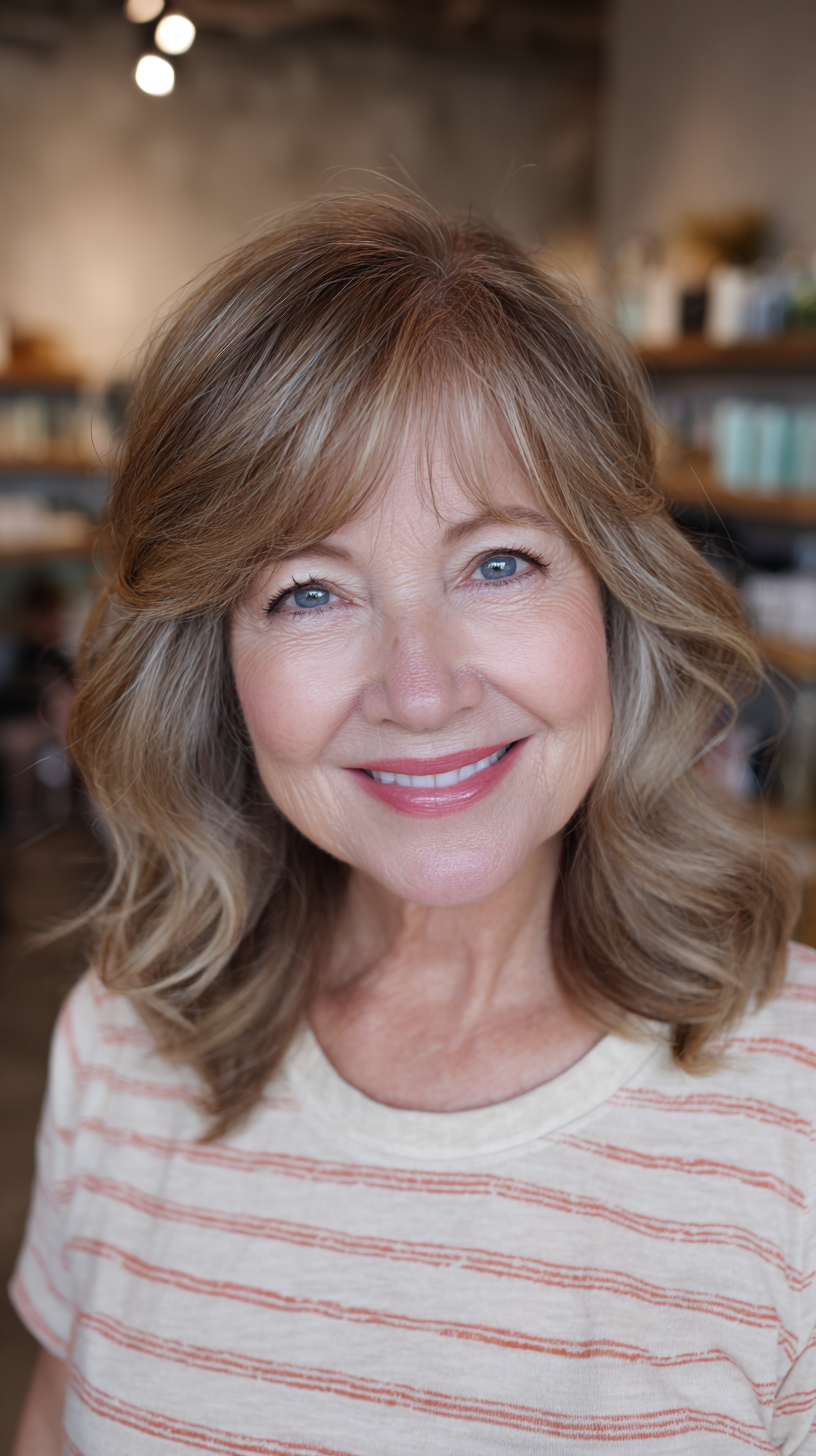 Softly Layered Beachy Bob with Subtle Highlights