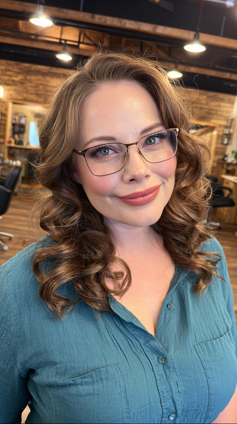 Softly Layered Curls with Subtle Highlights