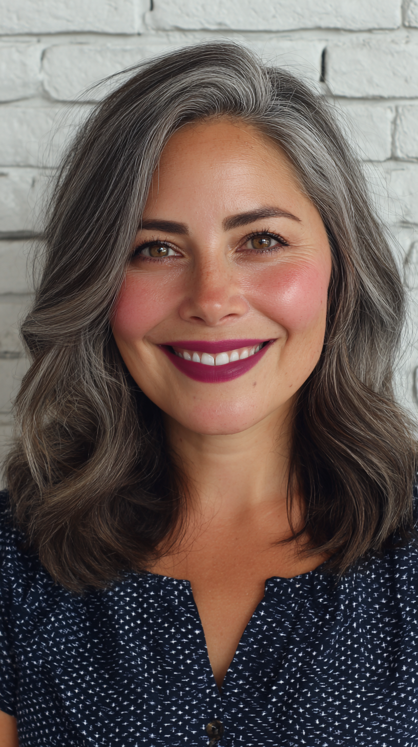 Softly Layered Silver Waves