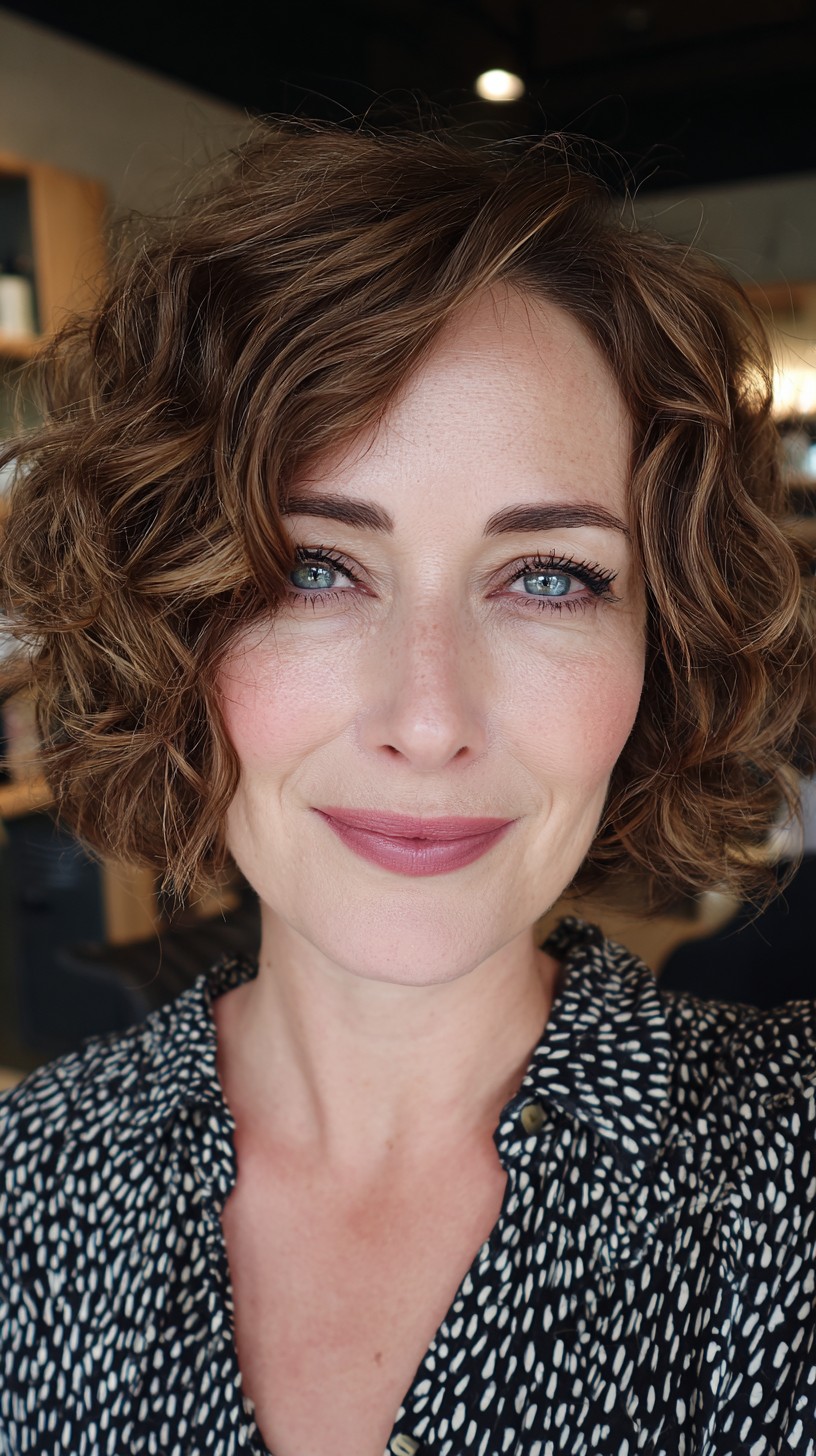 Sultry Chestnut Waves with Tousled Texture