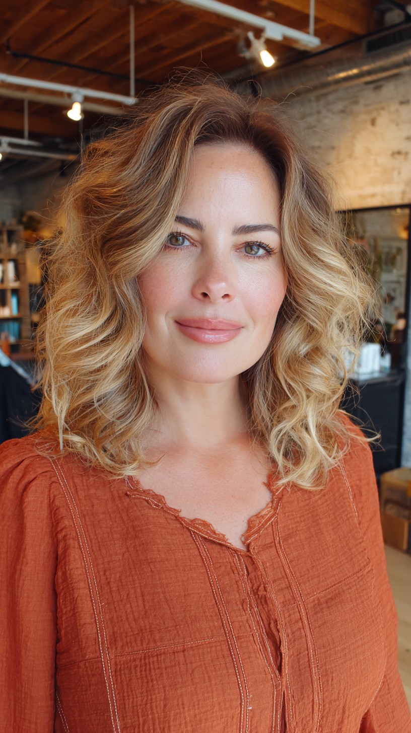 Sunkissed Golden Waves with Soft Layering