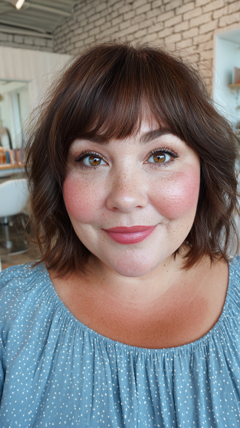 Textured Chin-Length Bob with Soft Bangs