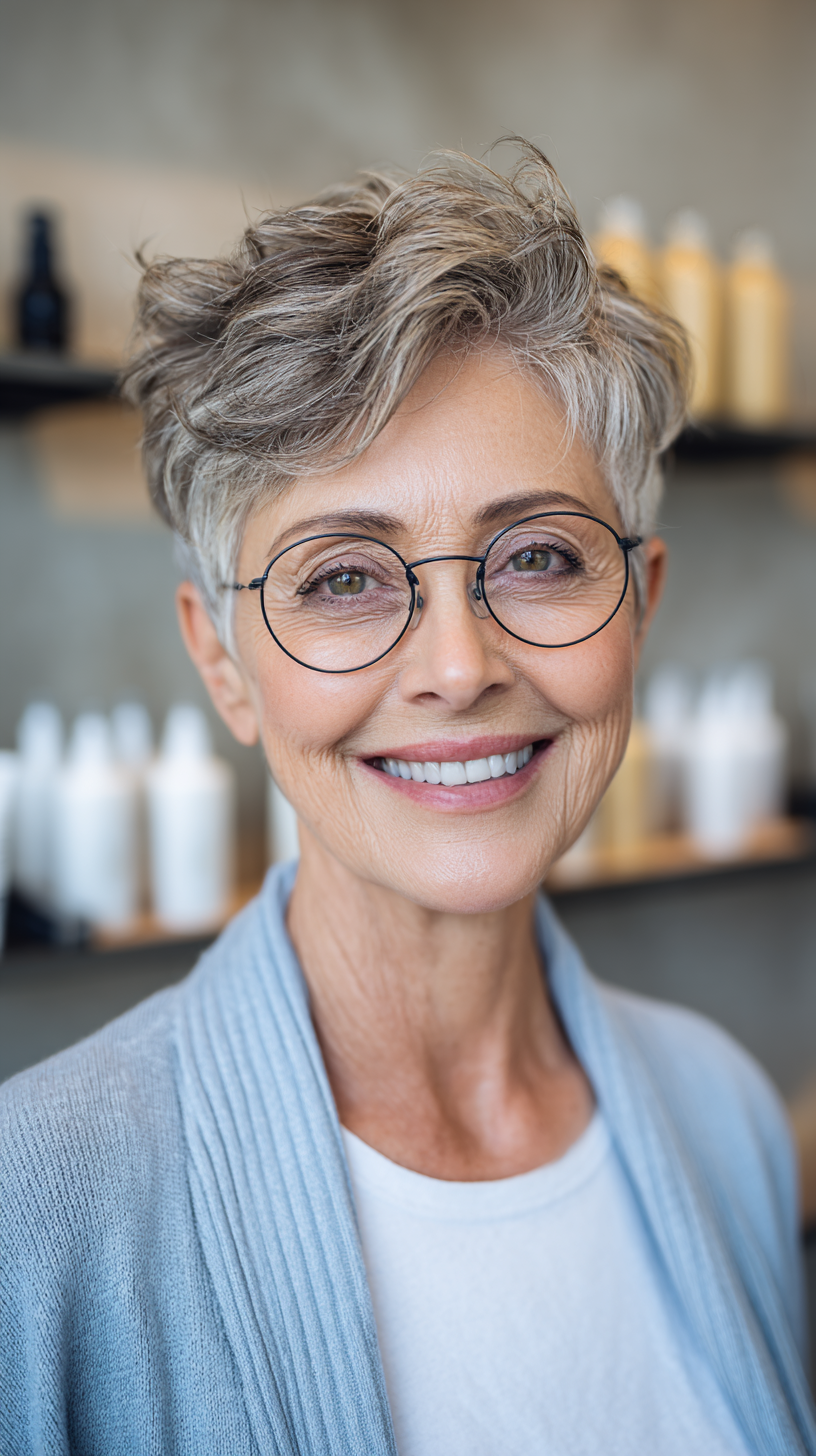 Textured Pixie Cut with Soft Highlights