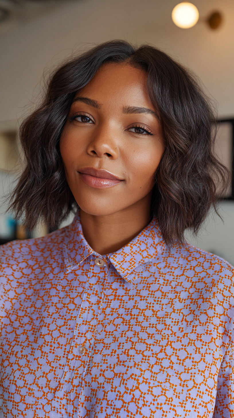 Textured Wavy Bob with Natural Movement