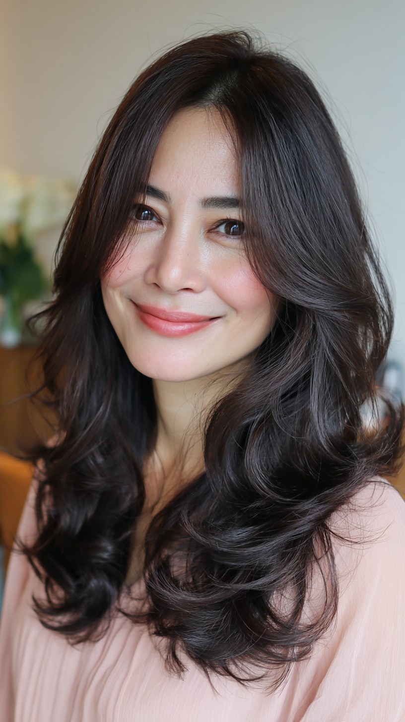 Velvety Dark Cascading Waves