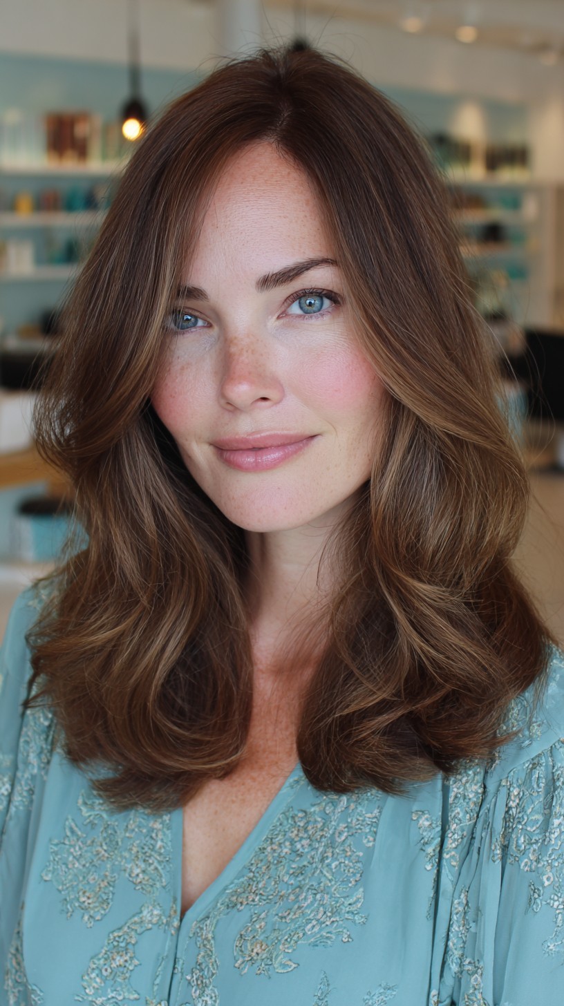 Warm Chestnut Waves with Seamless Layers