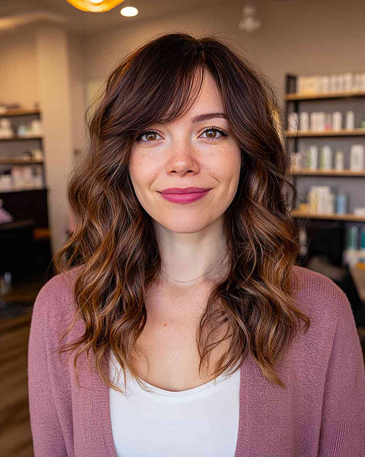Beachy Wavy Perm with Soft Bangs