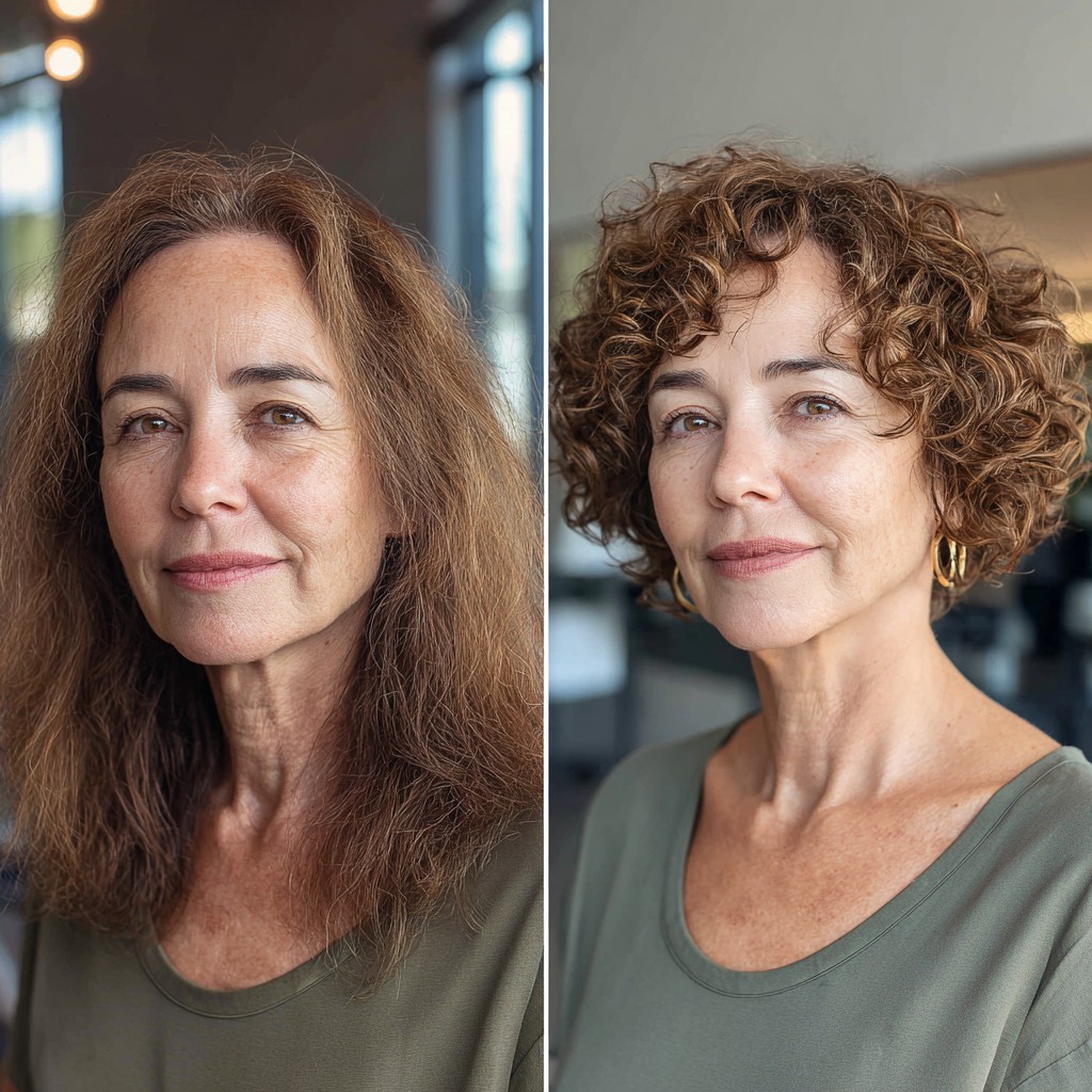 Bouncy Caramel Curly Bob with Natural Undertones
