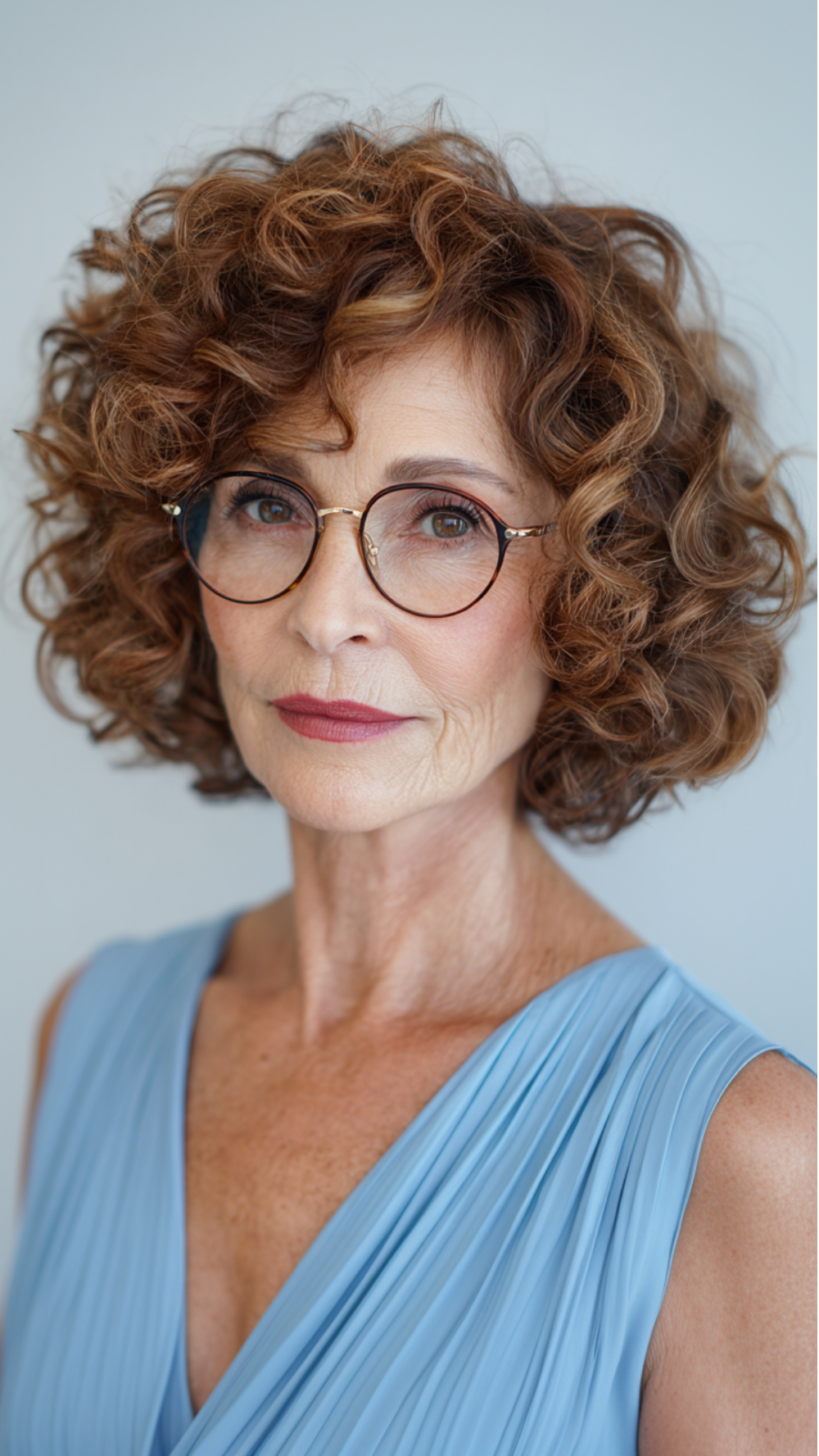 Chestnut Curls with Modern Rounded Bob