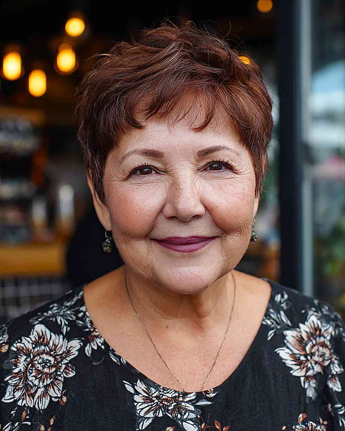 Chic Chocolate Brown Textured Pixie Cut