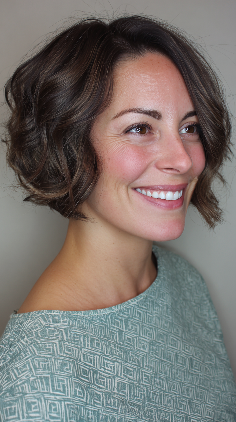 Chic Curly Short Bob with Textured Layers