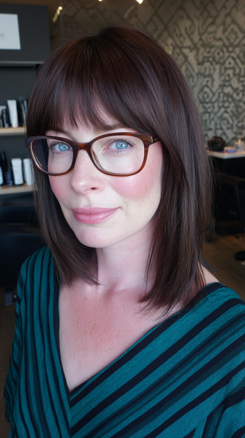 Chic Stacked Bob with Soft Bangs