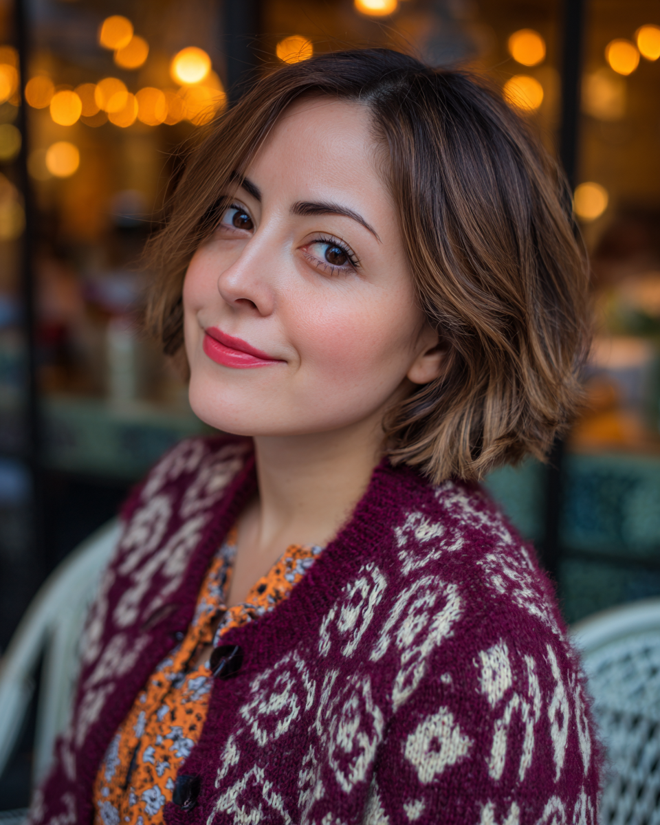 Chic Textured Lob with Soft Waves