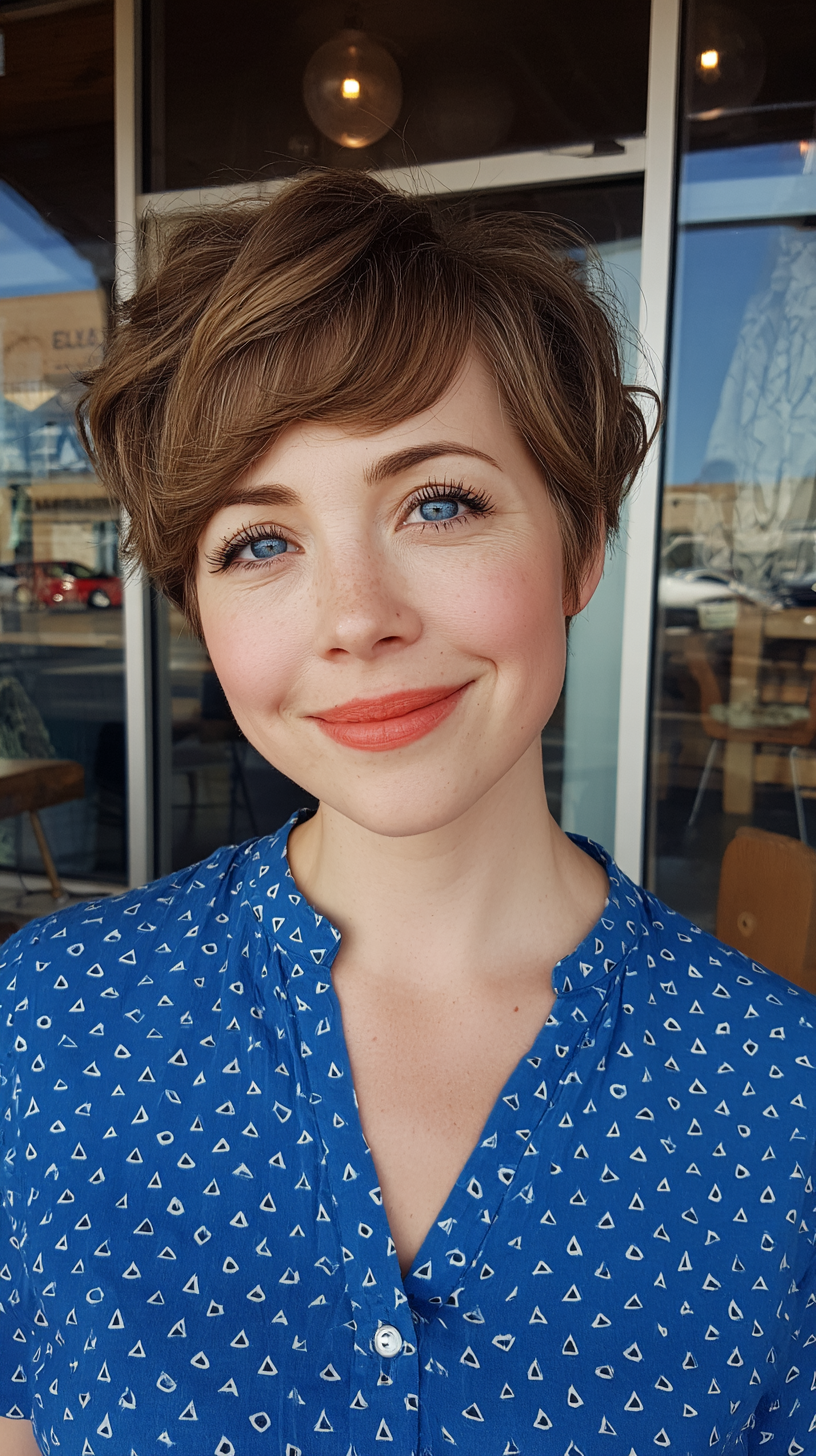 Chic Textured Short Shaggy Pixie with Soft Waves