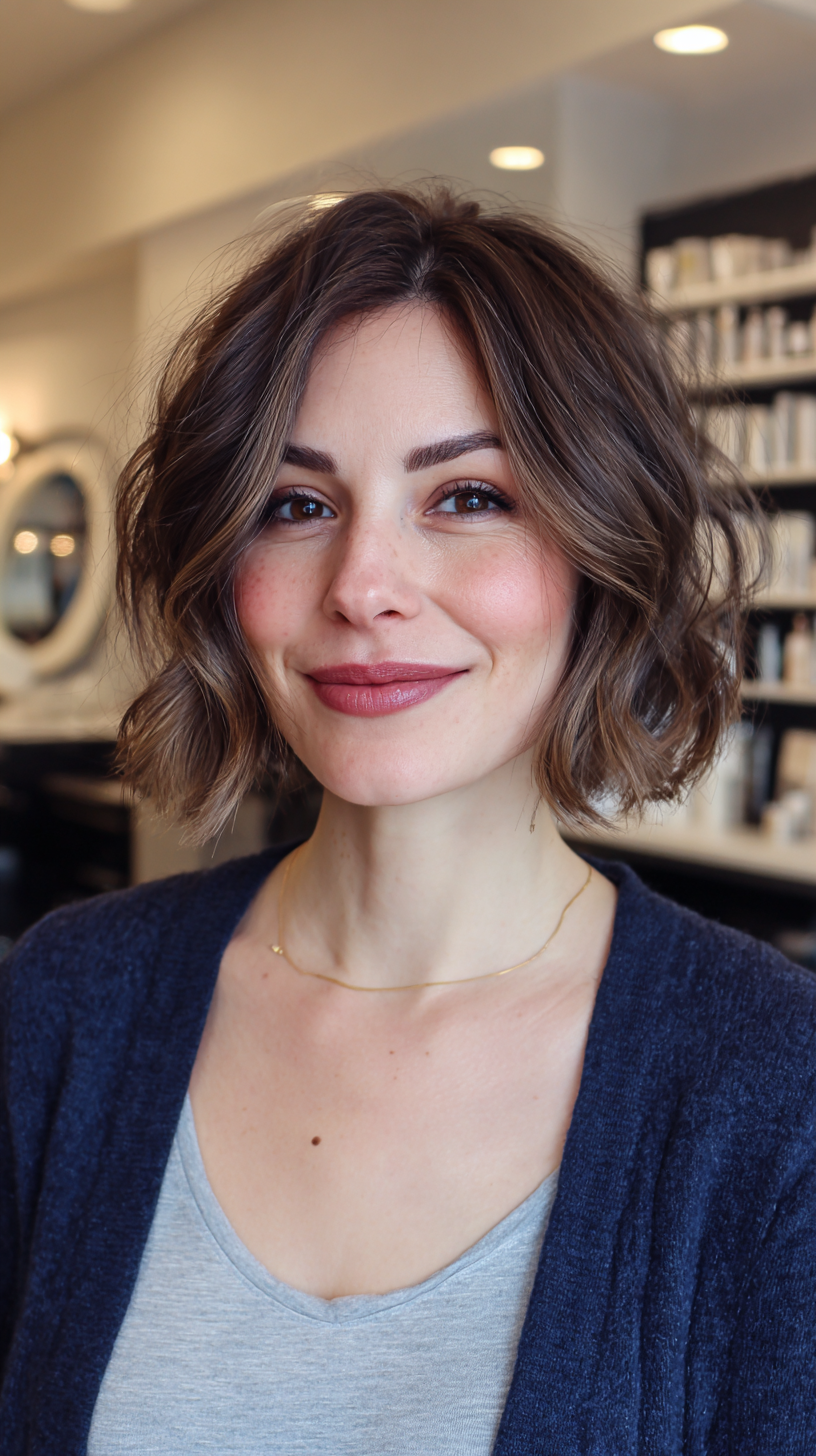 Chic Wavy Bob with Soft Dimensions