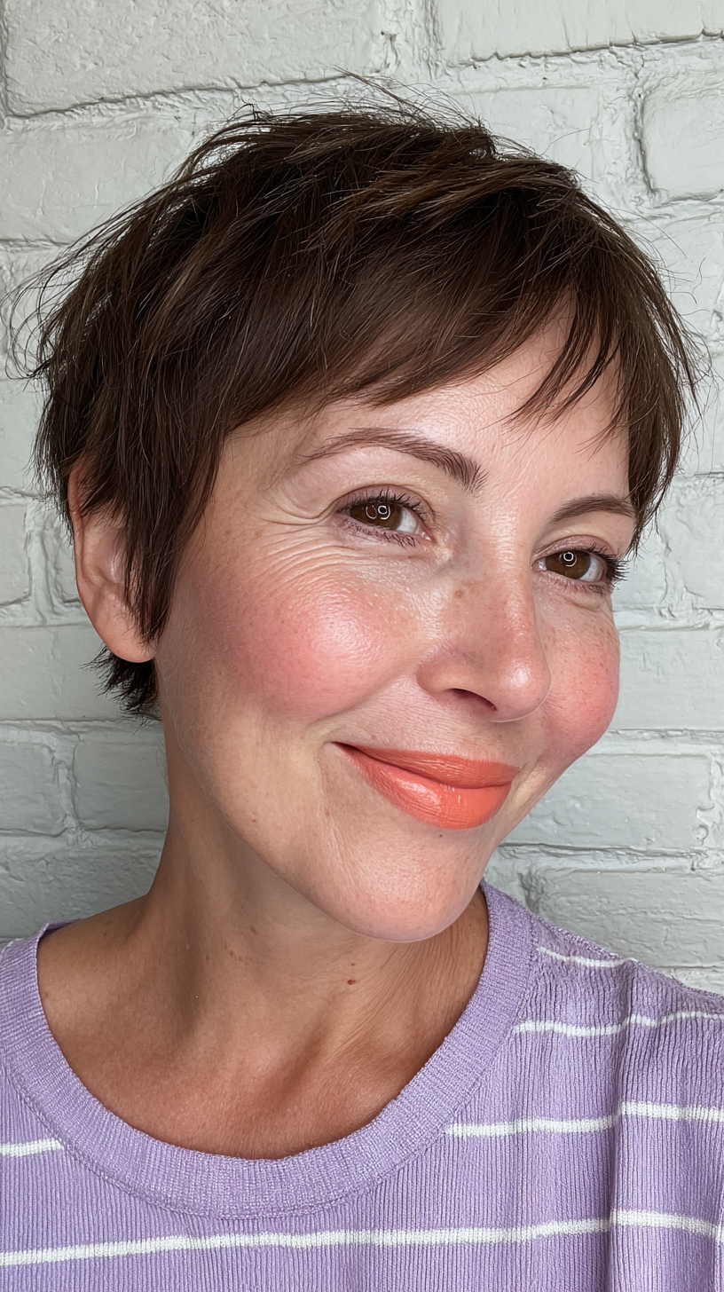 Choppy Textured Short Pixie with Effortless Movement
