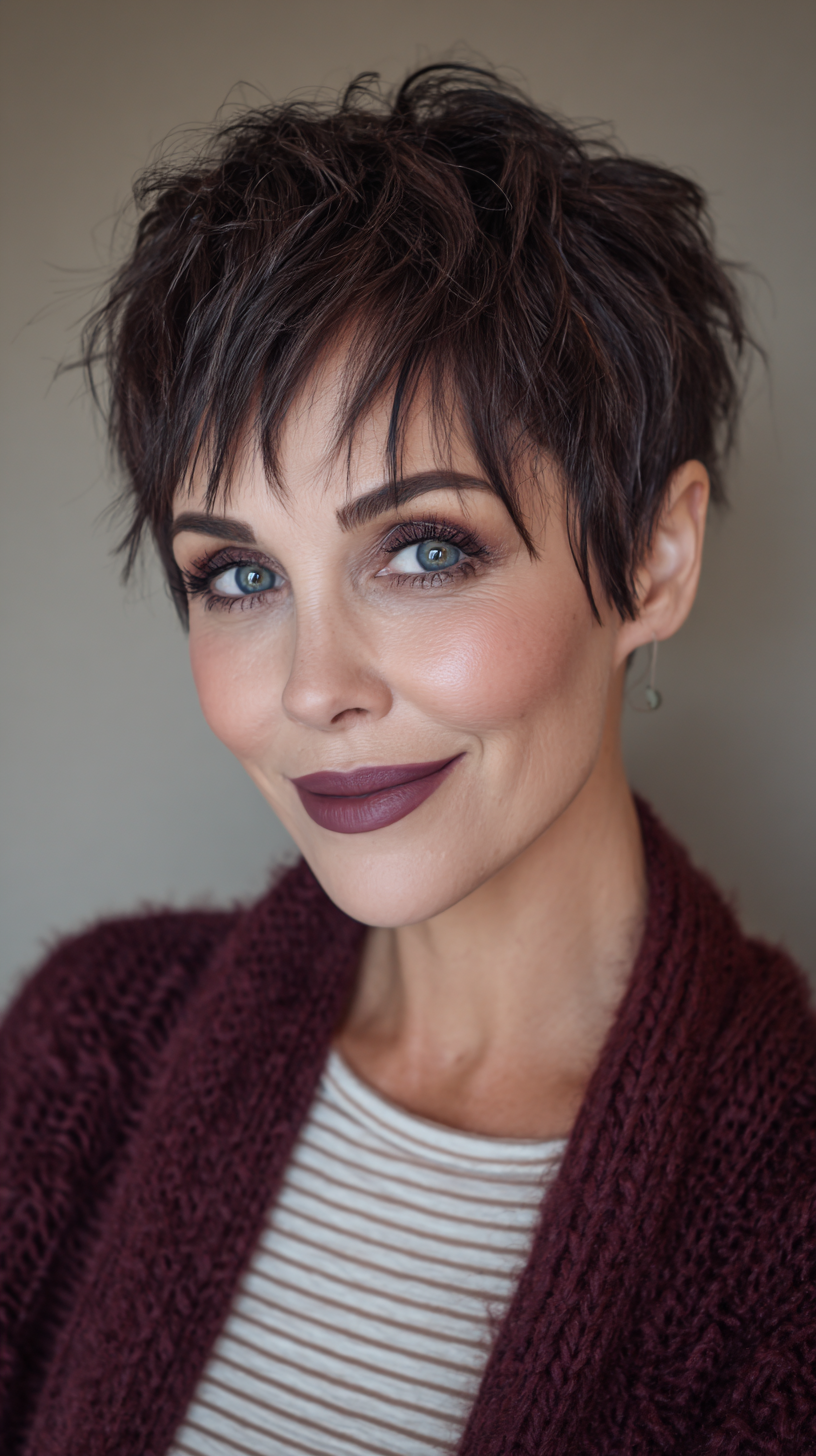 Edgy Textured Short Pixie with Defined Layers