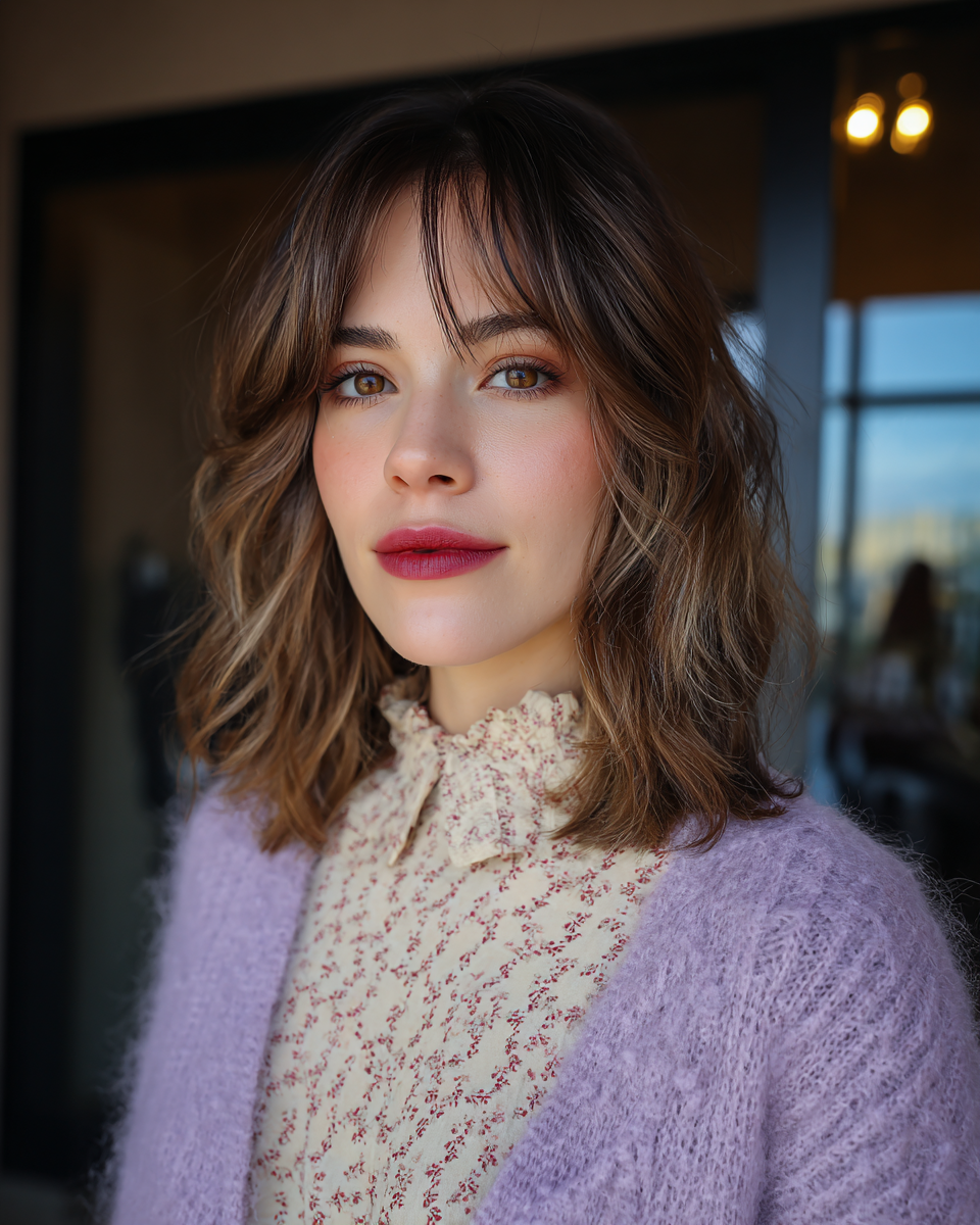 Effortless Textured Lob with Soft Face-Framing Layers