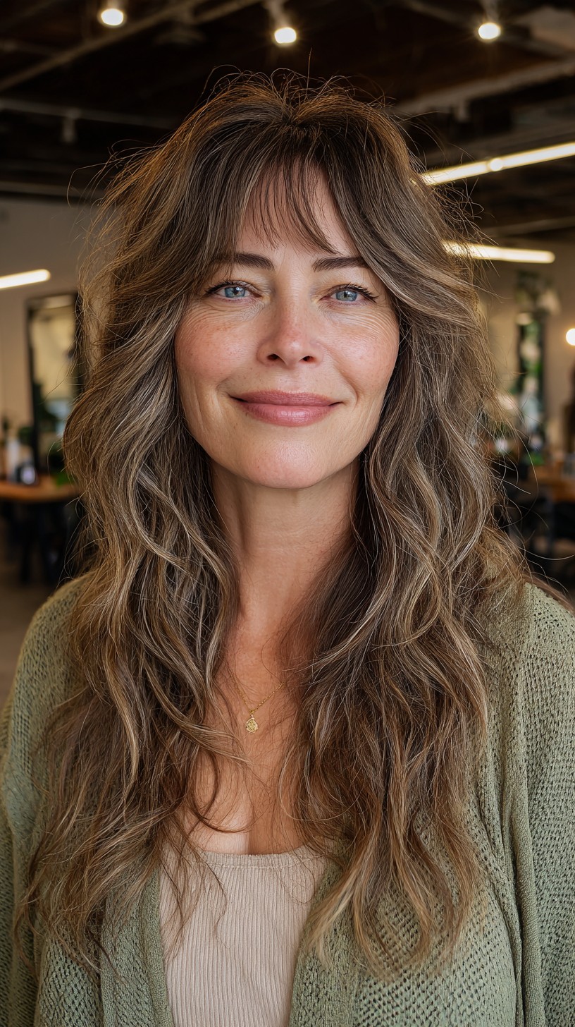 Feminine Flowing Mullet with Soft Waves