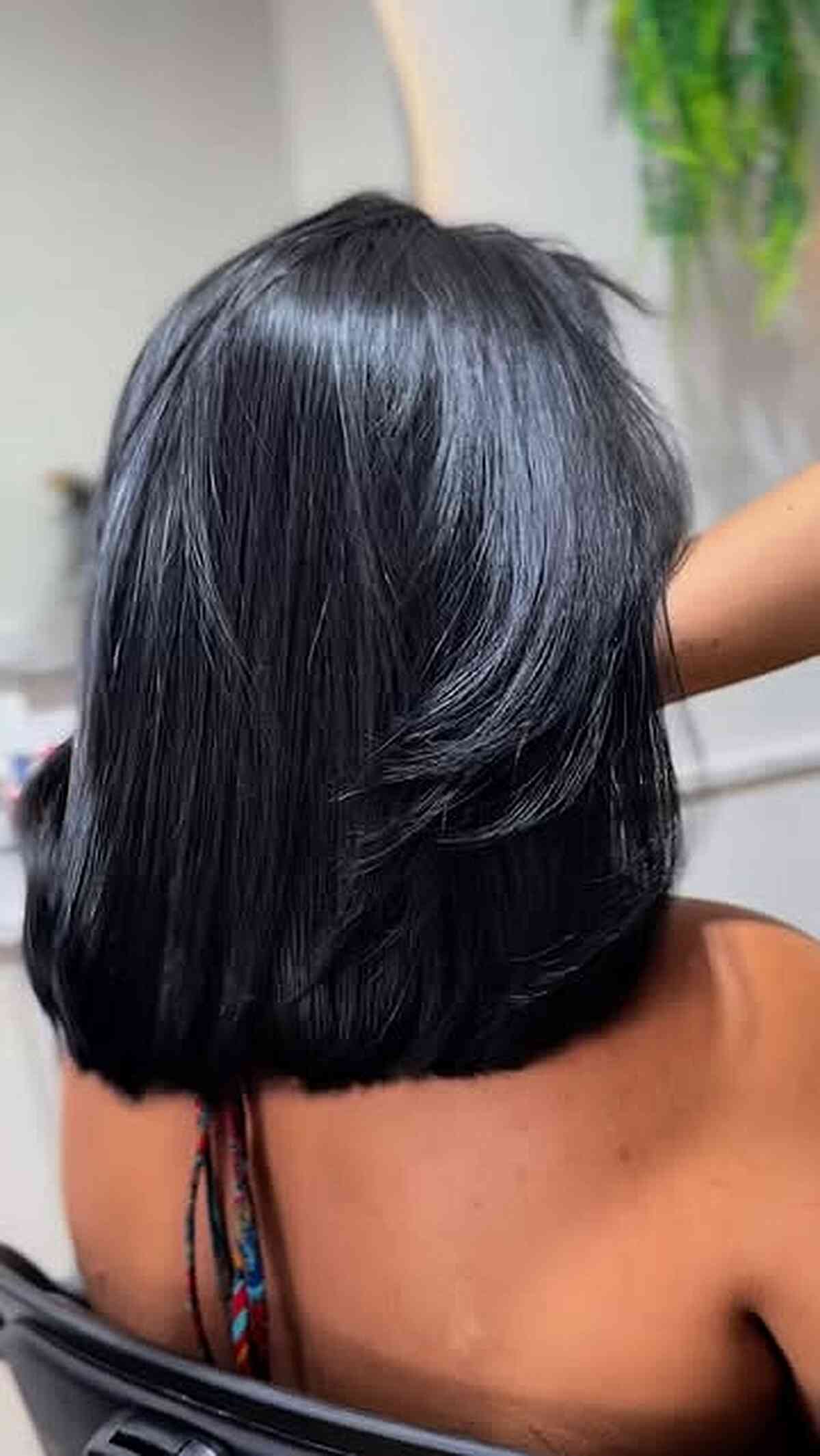 Stylish Jet Black Layered Bob