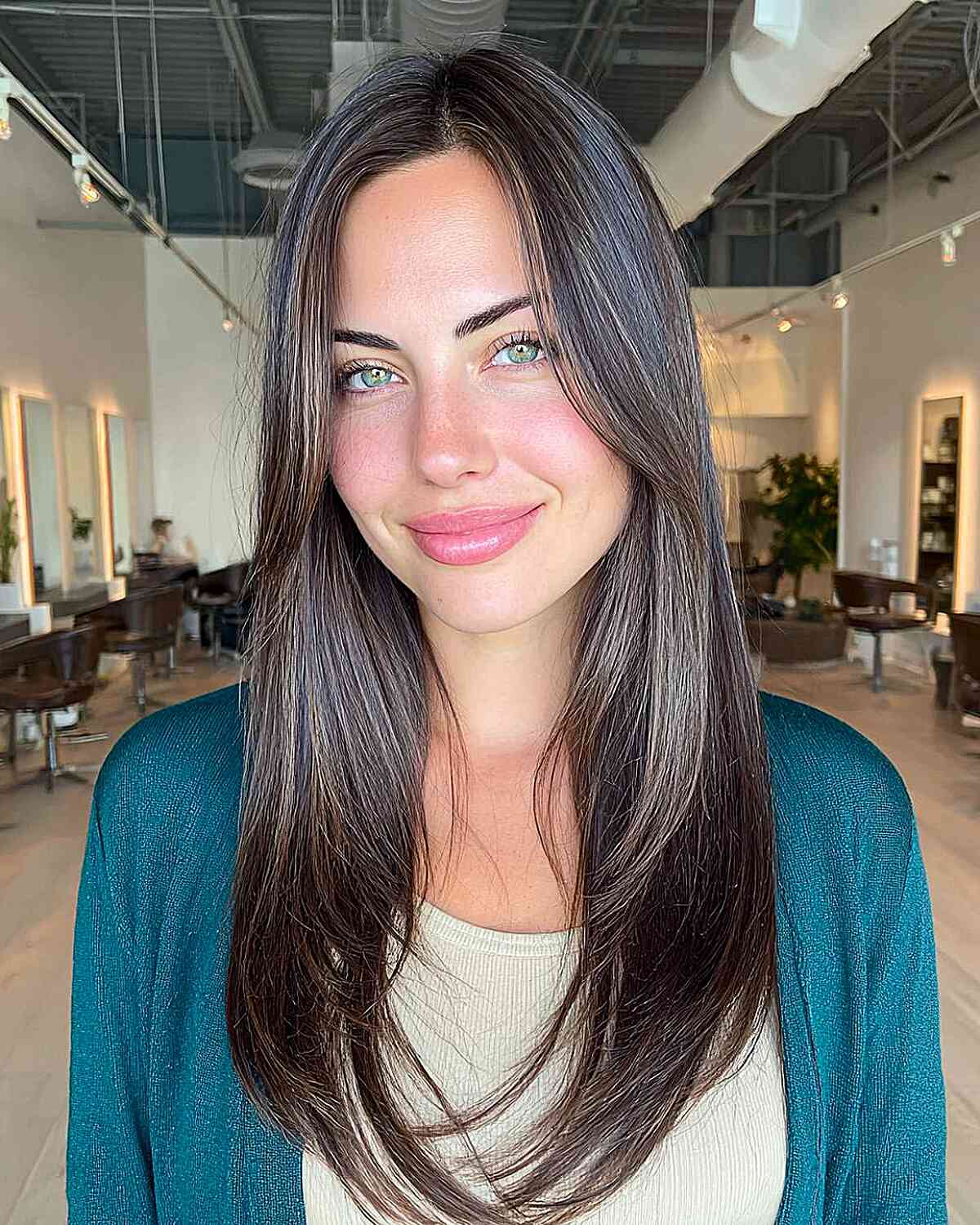 Long Layered Hair with Natural Shine