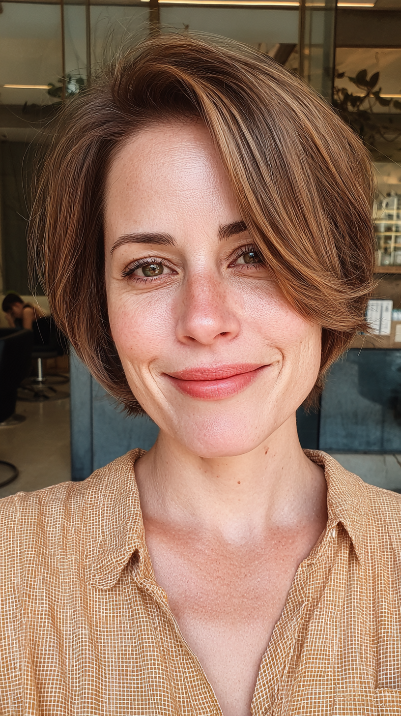 Modern Textured Bob with Soft Face-Framing Layers