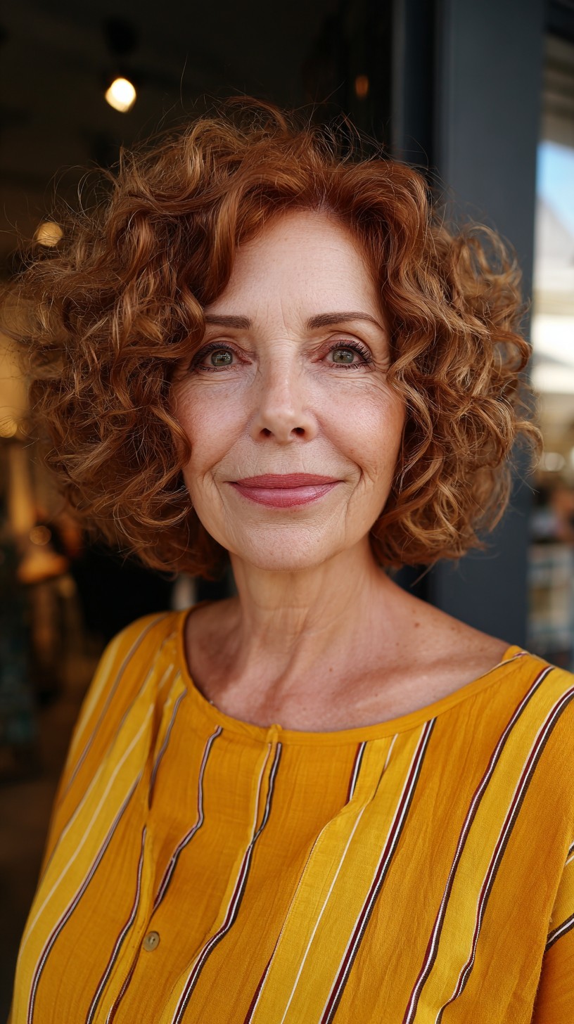 Rich Auburn Voluminous Curly Bob